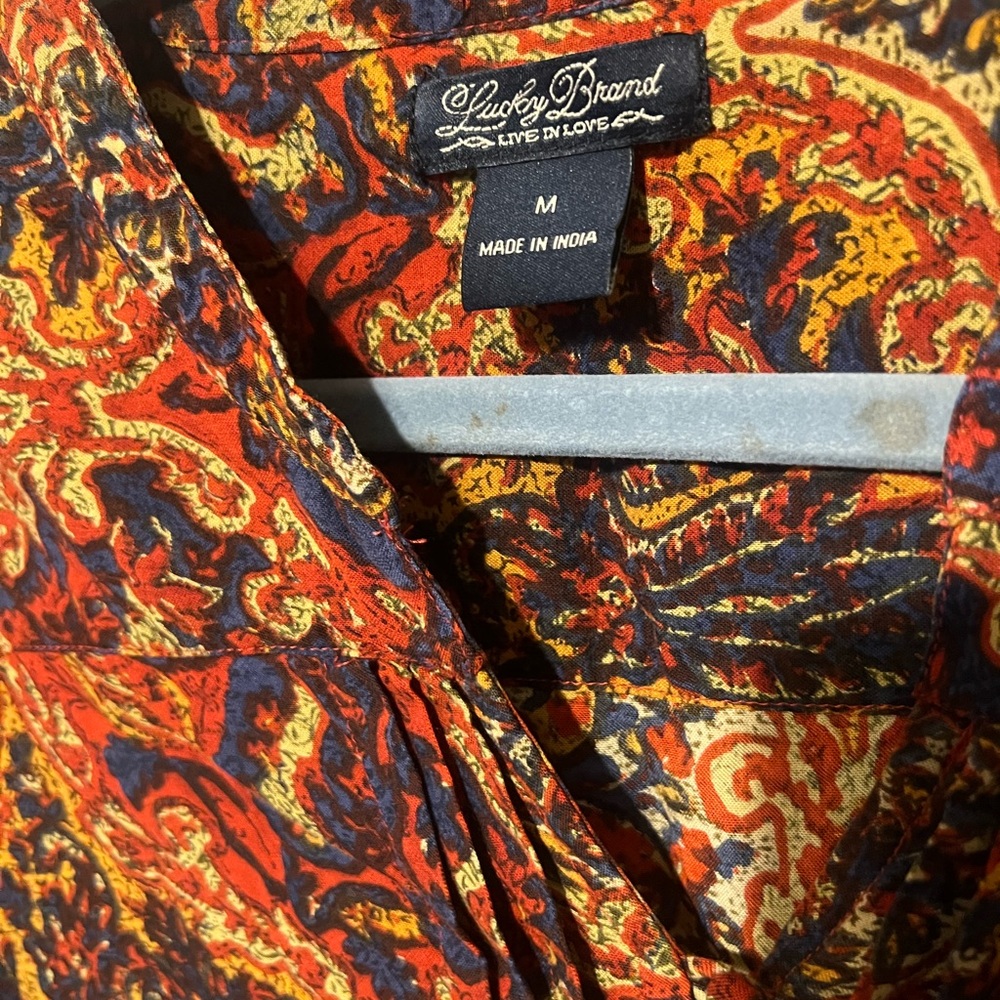 Lucky Brand Red and Blue Paisley Top - Picture 7 of 7